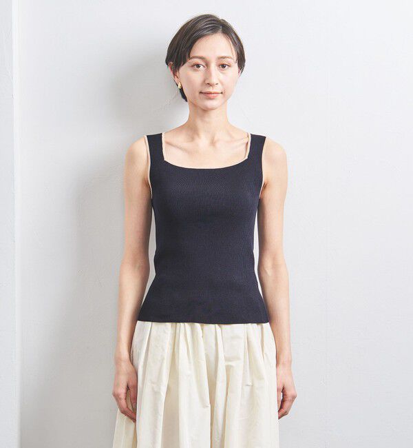 UNITED ARROWS「リブ スクエアネック ニットキャミソール」|ニット・セーター|