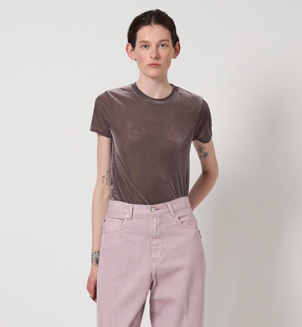 AEWEN MATOPH「＜AEWEN MATOPH＞シアー ベロア Tシャツ」|Tシャツ・カットソー|