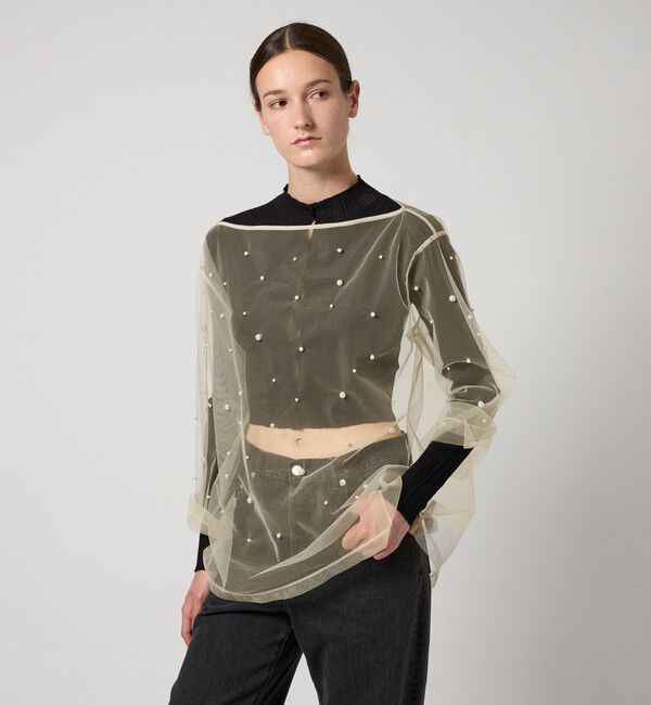 AEWEN MATOPH「＜AEWEN MATOPH＞チュール イミテーションパール ブラウス」|シャツ・ブラウス|
