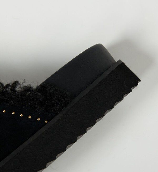 UNITED ARROWS「フェイクファー 2ライン スタッズ サンダル」|サンダル|