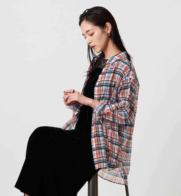 UNITED ARROWS「オーガンジー プリント シャツ ‐ウォッシャブル‐」|シャツ・ブラウス|