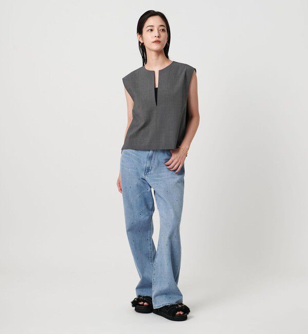 UNITED ARROWS「スリット ノーカラー ベスト ‐ウォッシャブル‐」|ベスト・ジレ|