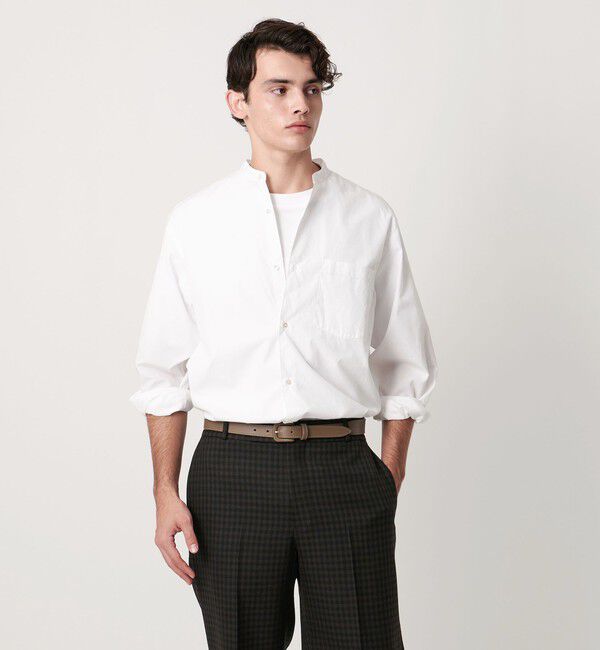 UNITED ARROWS「カリビアーナミルズ ポプリン バンドカラーシャツ」|シャツ・ブラウス|