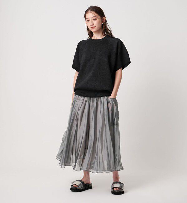 UNITED ARROWS「シャンブレー オーガンザ ポケット スカート」|スカート|