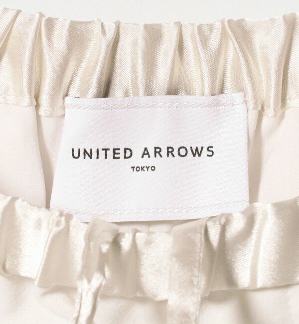 UNITED ARROWS「サテンウエスト イージーパンツ ホワイト -ウォッシャブル-」|チノ|