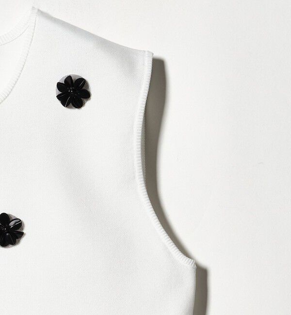 UNITED ARROWS「スパンコール 3D フラワー ベスト」|ニット・セーター|