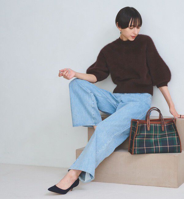 UNITED ARROWS「フォックスカシミヤ パフ ハーフスリーブ ニット」|ニット・セーター|