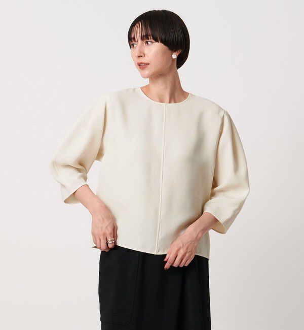 UNITED ARROWS「COMFY Tシャツライク ブラウス‐吸水速乾 UVカット ウォッシャブル‐」|シャツ・ブラウス|OFF WHITE