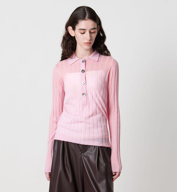 AEWEN MATOPH「＜AEWEN MATOPH＞シアーリブポロニット」|ニット・セーター|