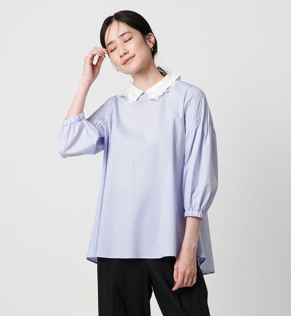 UNITED ARROWS「2WAYカラー ブラウス‐ウォッシャブル‐」|シャツ・ブラウス|LT.BLUE