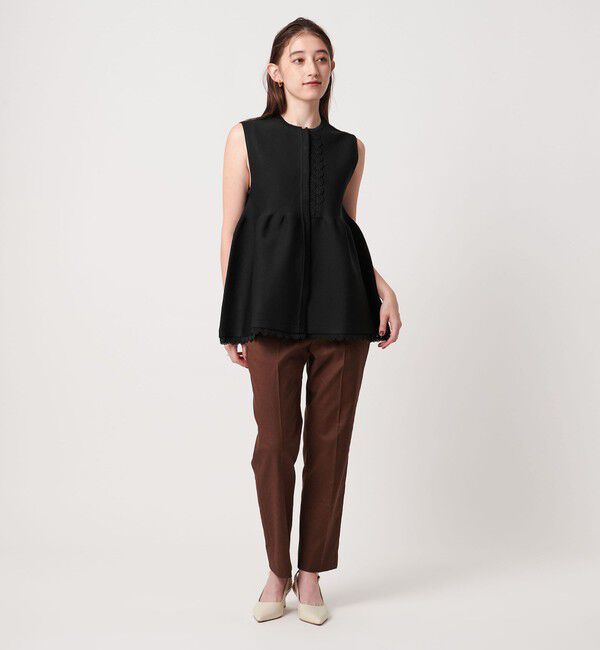UNITED ARROWS「レース ペプラム ニットベスト ‐ウォッシャブル‐」|ベスト・ジレ|