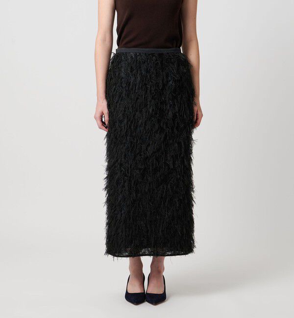 UNITED ARROWS「ヘアリー ラメ カットジャガード タイト スカート」|スカート|