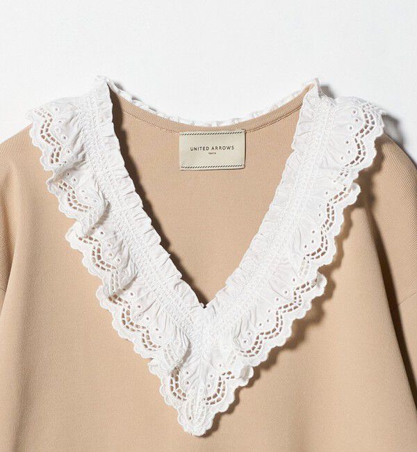UNITED ARROWS「スカラップ レース フリル ニット‐ウォッシャブル‐」|ニット・セーター|