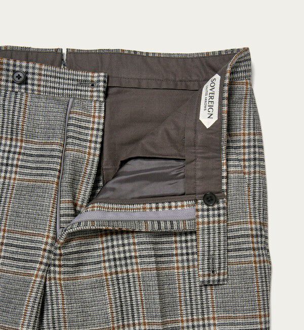 UNITED ARROWS「＜SOVEREIGN＞ ウール チェック ストレートパンツ」|スラックス|