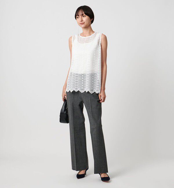 UNITED ARROWS「レース レイヤード カーディガン‐ウォッシャブル‐」|ニット・セーター|