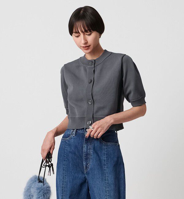 UNITED ARROWS「レース レイヤード カーディガン‐ウォッシャブル‐」|ニット・セーター|