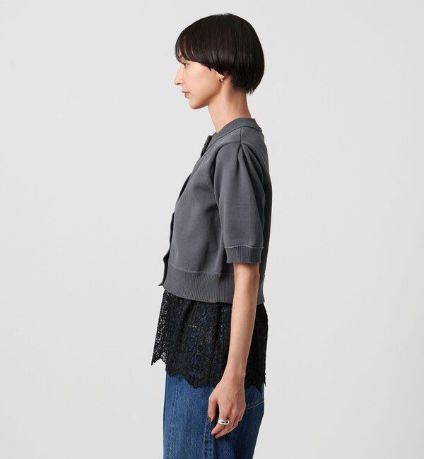 UNITED ARROWS「レース レイヤード カーディガン‐ウォッシャブル‐」|ニット・セーター|
