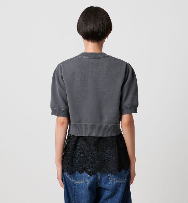 UNITED ARROWS「レース レイヤード カーディガン‐ウォッシャブル‐」|ニット・セーター|