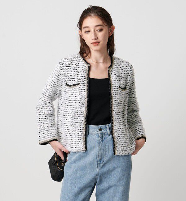 UNITED ARROWS「ツイードライク ニットカーディガン」|カーディガン|