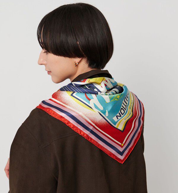 UNITED ARROWS「＜manipuri＞SILK 65&times;65 スカーフ 25FW」|マフラー|RED