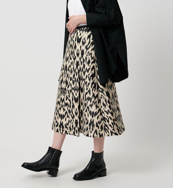 UNITED ARROWS「レオパード ジャガード フレアスカート」|フレア|