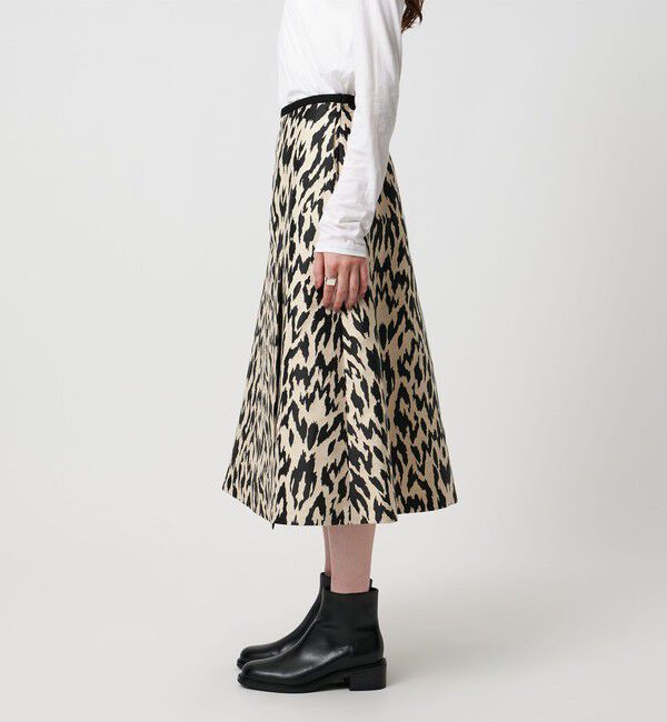 UNITED ARROWS「レオパード ジャガード フレアスカート」|フレア|