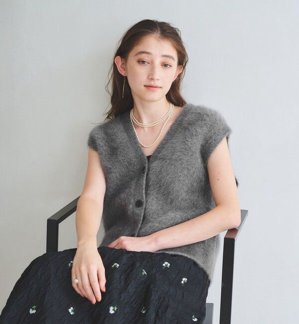 UNITED ARROWS「フォックスカシミヤ Vネック ベスト」|ベスト・ジレ|