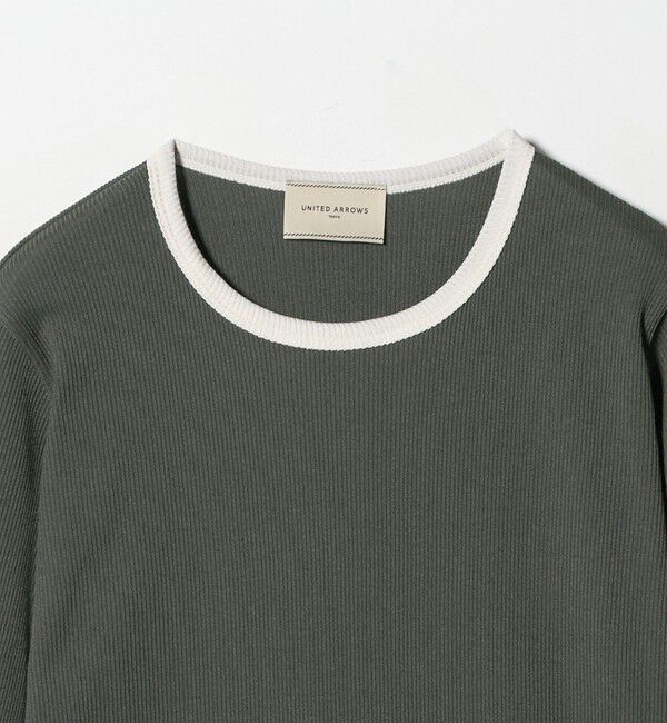UNITED ARROWS「 リブ バイカラー パイピング カットソー」|Tシャツ・カットソー|