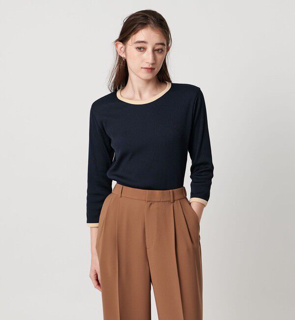 UNITED ARROWS「 リブ バイカラー パイピング カットソー」|Tシャツ・カットソー|