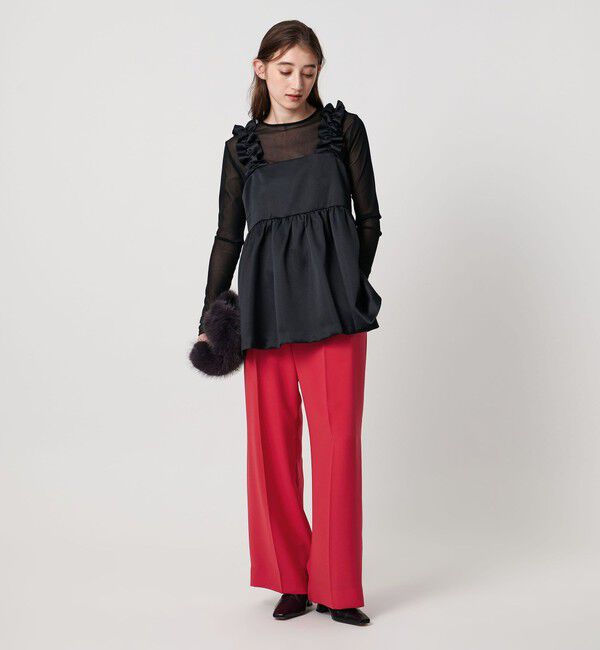 UNITED ARROWS「2タック ワイドパンツ‐UVカット 接触冷感 吸水速乾 帯電防止 ウォッシャブル‐」|チノ|