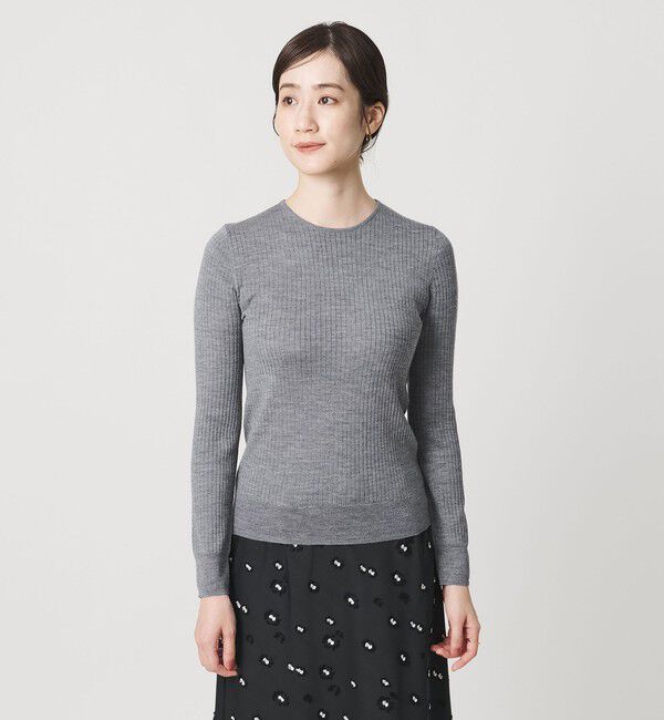 UNITED ARROWS「リブ クルーネック ニット」|ニット・セーター|