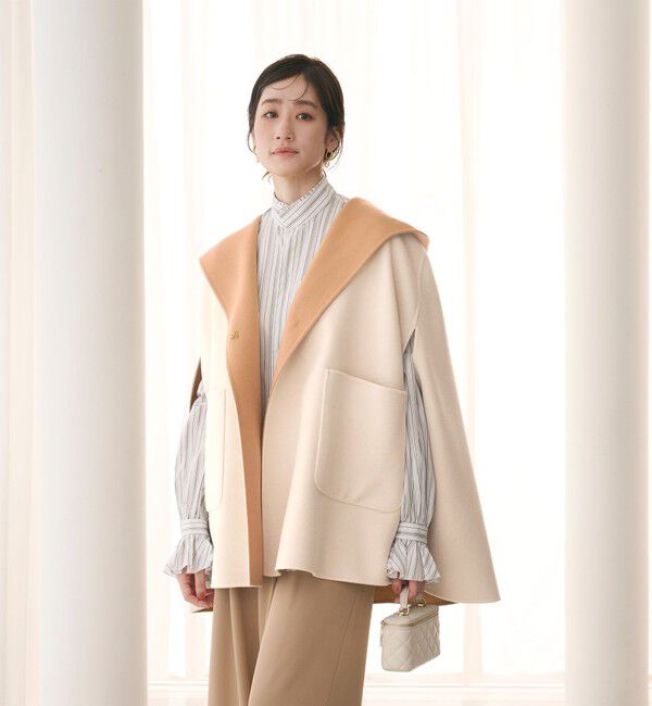 UNITED ARROWS「バイカラー リバー フードケープ」|その他|OFF WHITE