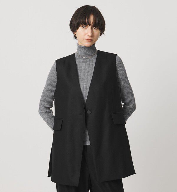UNITED ARROWS「Vネック ノーカラー テーラード ベスト」|テーラードジャケット|