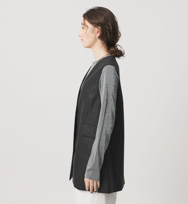 UNITED ARROWS「Vネック ノーカラー テーラード ベスト」|テーラードジャケット|