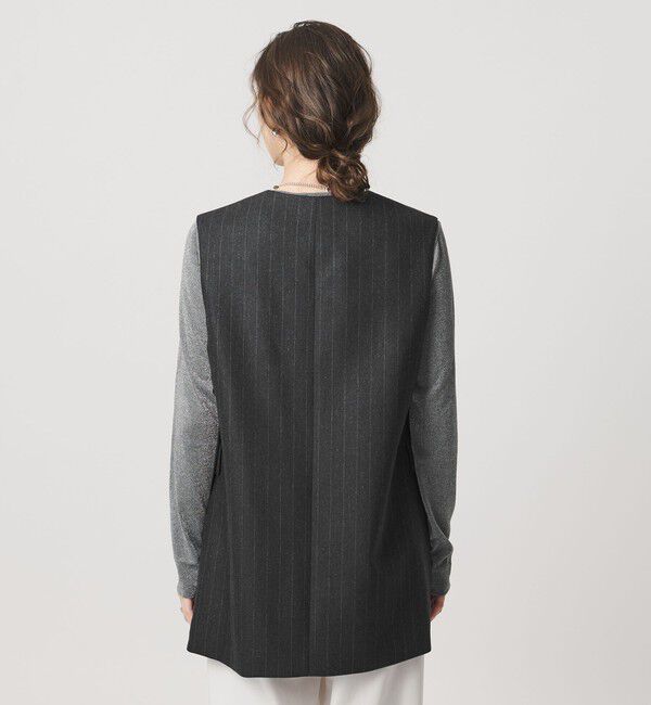 UNITED ARROWS「Vネック ノーカラー テーラード ベスト」|テーラードジャケット|