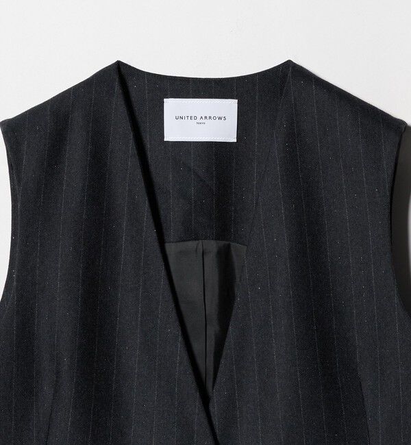 UNITED ARROWS「Vネック ノーカラー テーラード ベスト」|テーラードジャケット|
