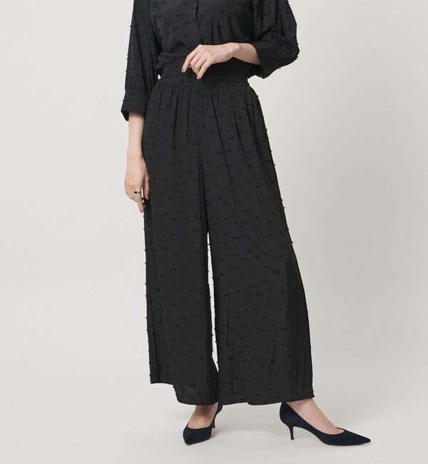 UNITED ARROWS「ドットカットジャガード イージー ワイド パンツ ‐ウォッシャブル‐」|チノ|