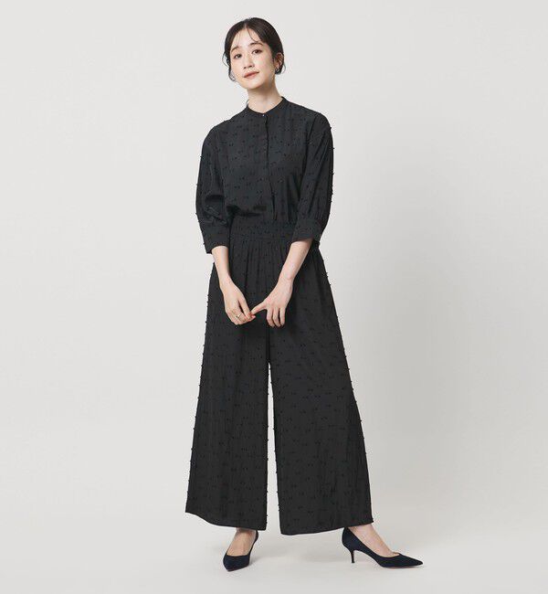 UNITED ARROWS「ドットカットジャガード イージー ワイド パンツ ‐ウォッシャブル‐」|チノ|