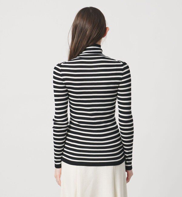 UNITED ARROWS「リブ ボーダー タートル ニット」|ニット・セーター|