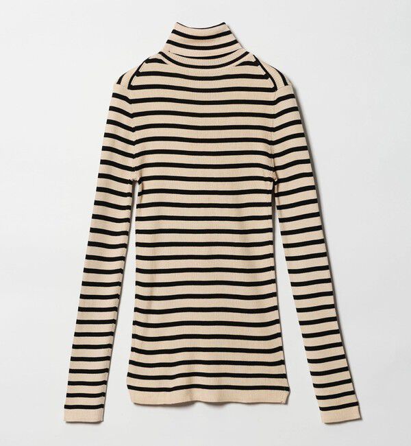 UNITED ARROWS「リブ ボーダー タートル ニット」|ニット・セーター|