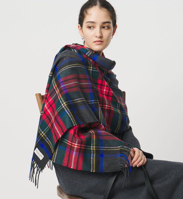 UNITED ARROWS「＜Johnstons of Elgin＞カシミヤ チェック 70 ストール」|ストール|