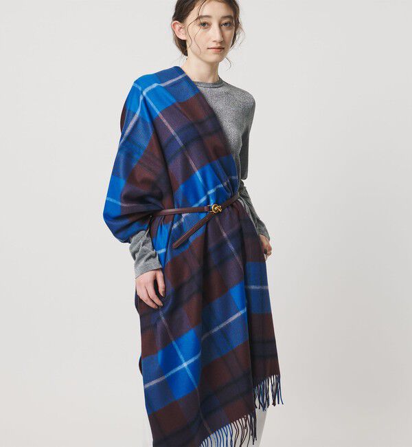 UNITED ARROWS「＜Johnstons of Elgin＞カシミヤ チェック 70 ストール」|ストール|COBALT