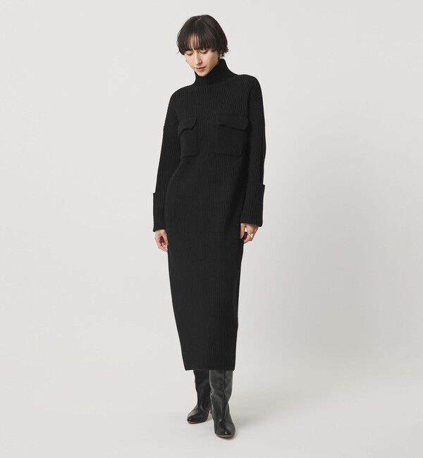 UNITED ARROWS「＜SACRA＞Wポケット タートル リブ ワンピース」|ワンピース|