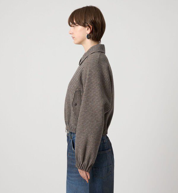 ASTRAET「＜ASTRAET＞ハウンドトゥース ステンカラー ジップブルゾン」|ブルゾン・スタジャン|