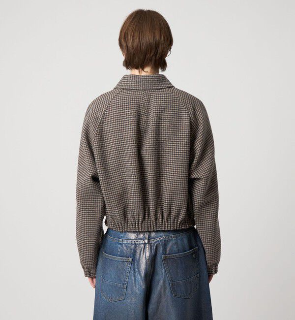 ASTRAET「＜ASTRAET＞ハウンドトゥース ステンカラー ジップブルゾン」|ブルゾン・スタジャン|
