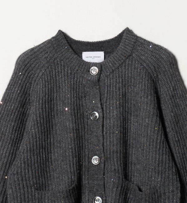 UNITED ARROWS「フラワー スパンコール カーディガン」|カーディガン|