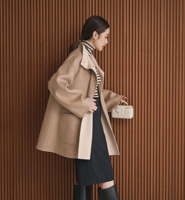 UNITED ARROWS「バイカラー リバー Aライン コート」|その他|