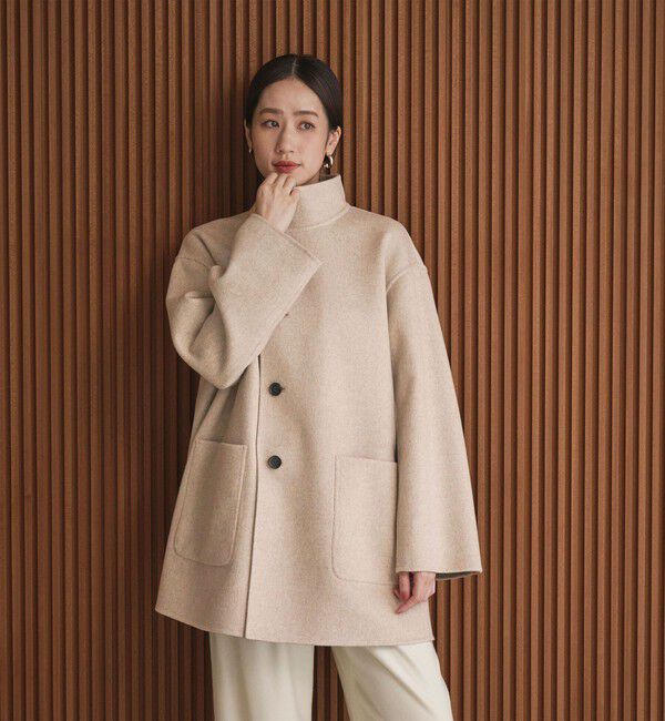 UNITED ARROWS「バイカラー リバー Aライン コート」|その他|