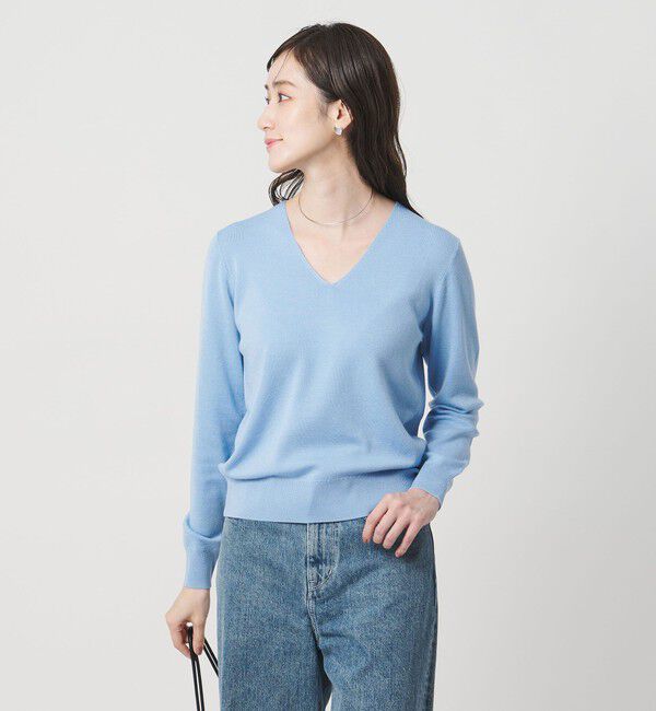 UNITED ARROWS「フルニードル Vネック ニット」|ニット・セーター|