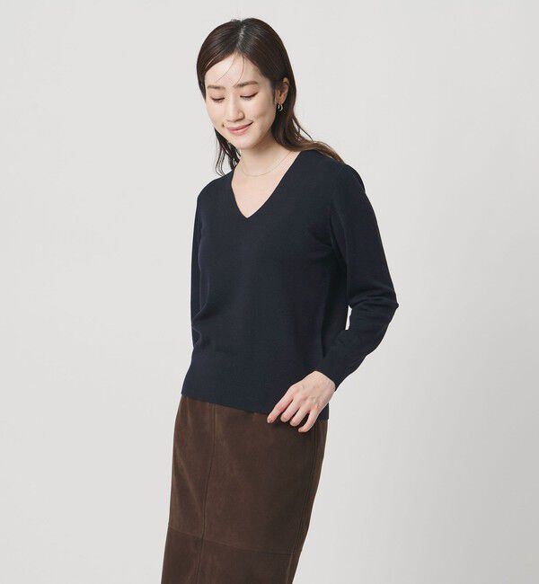 UNITED ARROWS「フルニードル Vネック ニット」|ニット・セーター|